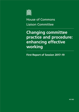 Changing Committee Practice and Procedure: Enhancing Effective Working