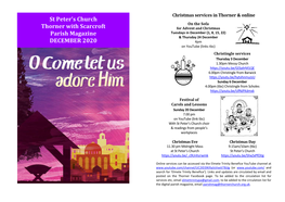 St Peter's Church Thorner with Scarcroft Parish Magazine DECEMBER 2020