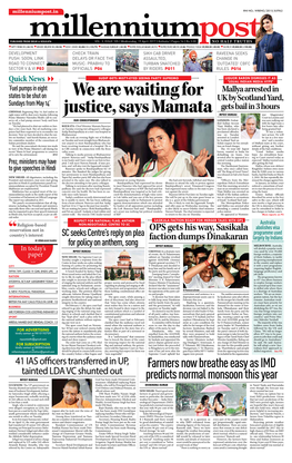 We Are Waiting for Justice, Says Mamata