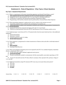 6 Key Topics, 6 Exam Questions