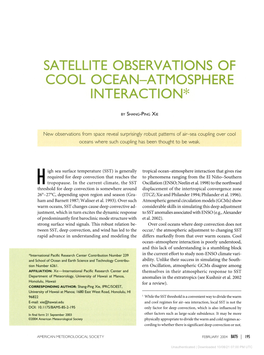Satellite Observations of Cool Ocean-Atmosphere Interaction*