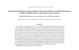 Cahpo4·2H2O) on the Gypsum Cleavage Surface