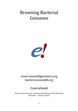 Ensembl Bacteria Coursebook