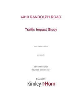 4010 RANDOLPH ROAD Traffic Impact Study