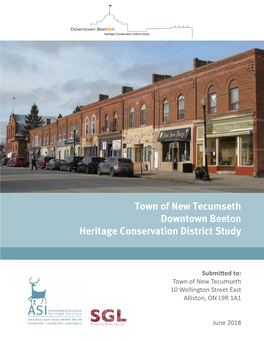 Town of New Tecumseth Downtown Beeton Heritage Conservation District Study