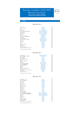 Services Scolaires 2020/2021 Desserte Du Lycée HELENE BOUCHER