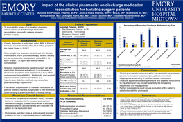 Impact of the Clinical Pharmacist on Discharge Medication Reconciliation