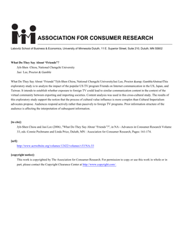 Association for Consumer Research