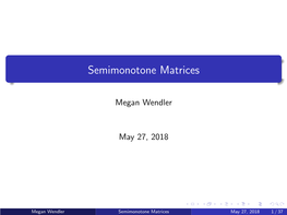 Semimonotone Matrices