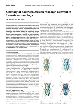 A History of Southern African Research Relevant to Forensic Entomology