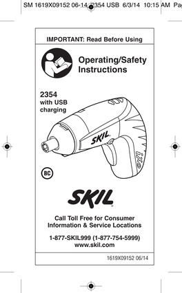 Operating/Safety Instructions