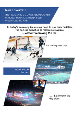 Terracover®ICE the PROVEN ICE CONVERSION COVER – MAKING YOUR ICE ARENA FULLY MULTI-FUNCTIONAL!