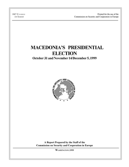 Macedonia's Presidential Election