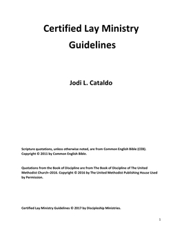 Certified Lay Ministry Guidelines