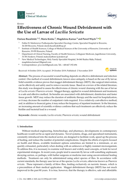 Effectiveness of Chronic Wound Debridement with the Use of Larvae