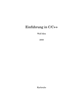 Einführung in C/C++