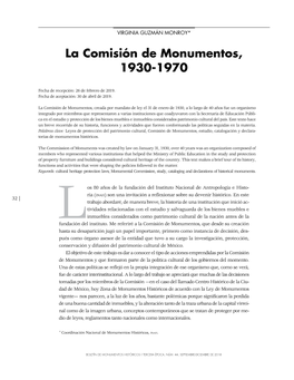 La Comisión De Monumentos, 1930-1970
