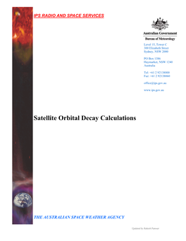 Satellite Orbital Decay Calculations