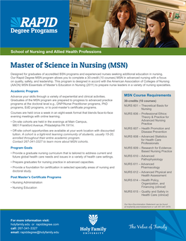 Master of Science in Nursing (MSN)