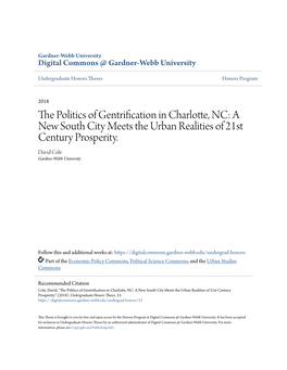 The Politics of Gentrification in Charlotte, NC