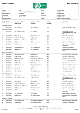 Dfbnet - Spielplan 25.07.2020 08:55