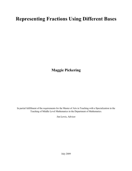 Representing Fractions Using Different Bases