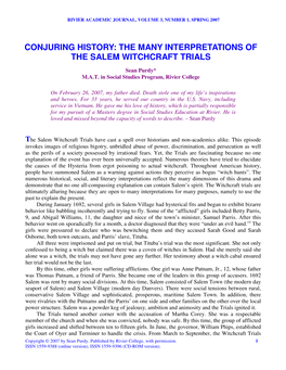 The Many Interpretations of the Salem Witchcraft Trials