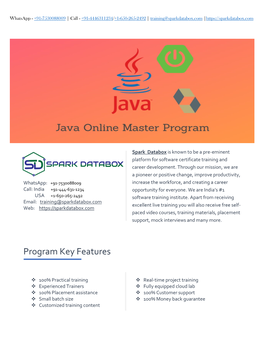 Spark Databox Online Java Training