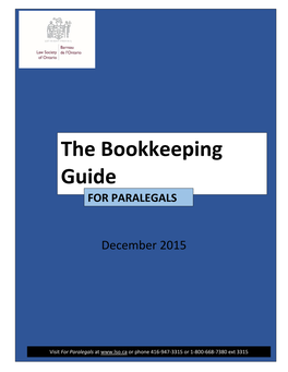 The Bookkeeping Guide for PARALEGALS
