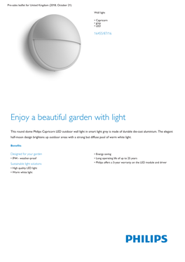 Product Leaflet: Capricorn Grey LED Wall Light