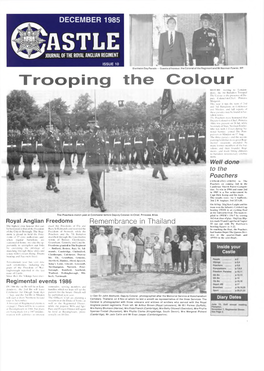Trooping the Colour BEFORE Moving to London­ Derry, the 1St Battalion Trooped the Colour in the Presence of De­ Puty Colonel-In-Chief