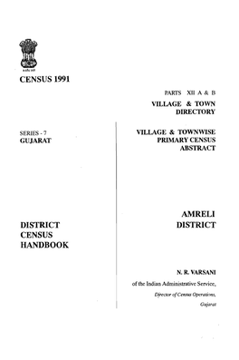 District Census Handbook, Amerli, Part XII a & B, Series-7