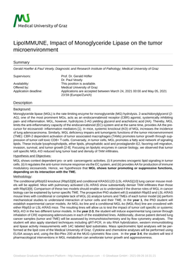 Position #200: Lipoimmune, Impact of Monoglyceride Lipase on The