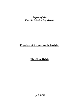 Report of the Tunisia Monitoring Group