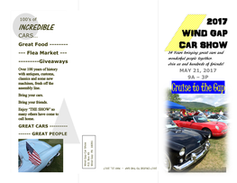 2017 Wind Gap Car Show Flyer.Pdf