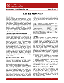 Liming Materials