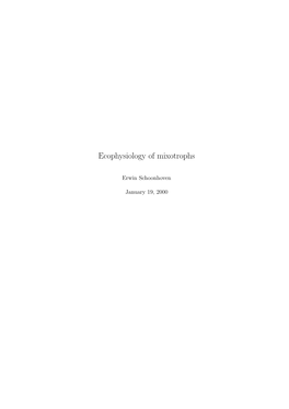 Ecophysiology of Mixotrophs