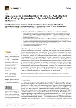 Preparation and Characterization of Some Sol-Gel Modified Silica Coatings Deposited on Polyvinyl Chloride (PVC) Substrates