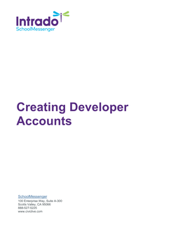 Creating Developer Accounts