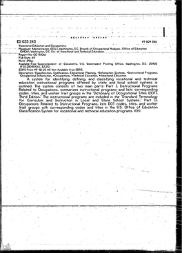 A System for Identifying. Defining, and Classifying Vocational and Technical Education Instructional Programs Offered by State and Local School Systems Is Outlined