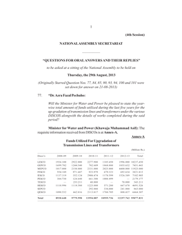 1 (4Th Session) NATIONAL ASSEMBLY SECRETARIAT