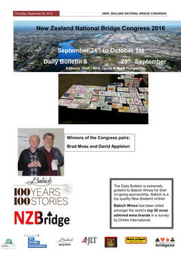 New Zealand Bridge Congress Daily Bulletin