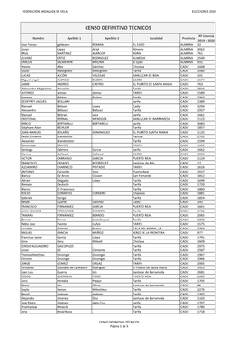 Censo Definitivo De Técnicos