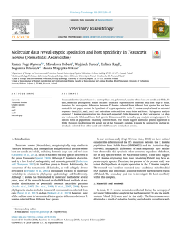 Molecular Data Reveal Cryptic Speciation and Host Specificity In