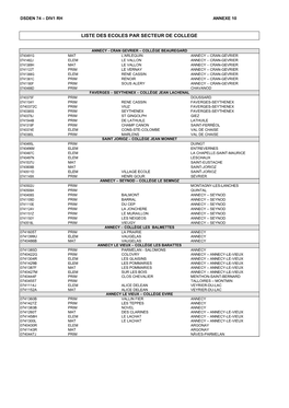 Liste Des Ecoles Par Secteur De College