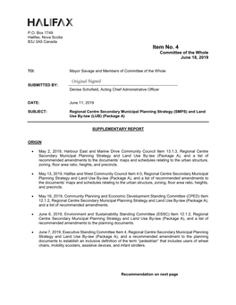 Regional Centre Secondary Municipal Planning Strategy and Land Use