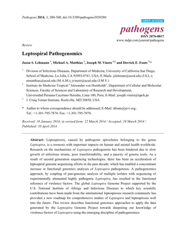 Leptospiral Pathogenomics