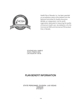 Plan Benefit Information