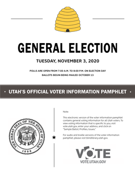 Read the 2020 Utah Statewide Voter Information Pamphlet
