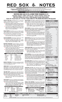 Red Sox Game Notes BATTING NOTES Page 3